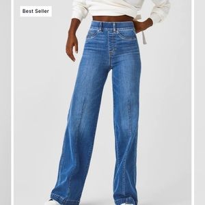 SPANX seamed front wide leg jeans NWT